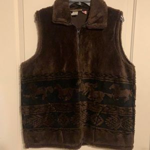 Brown plush horse vest. Never worn
